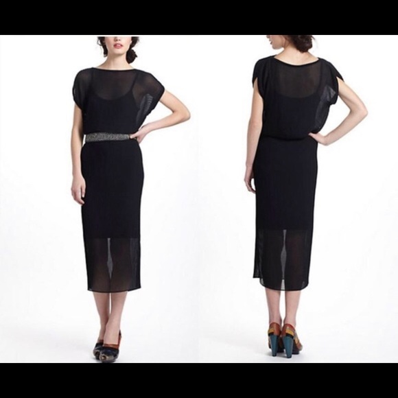 Anthropologie Accordion Pleated Midi Dress - Picture 3 of 12